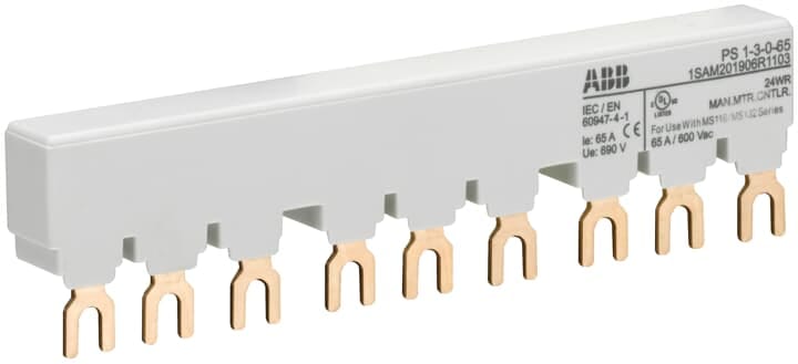 ABB - PS1-3-0-65 3-phase busbar e BARRE COLL. X 3 MS116/132 per un'installazione efficiente ed affidabile.