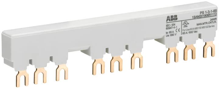 ABB - PS1-3-1-65 3-phase busbar coll. x 3 MS116/132 + 1 AU.