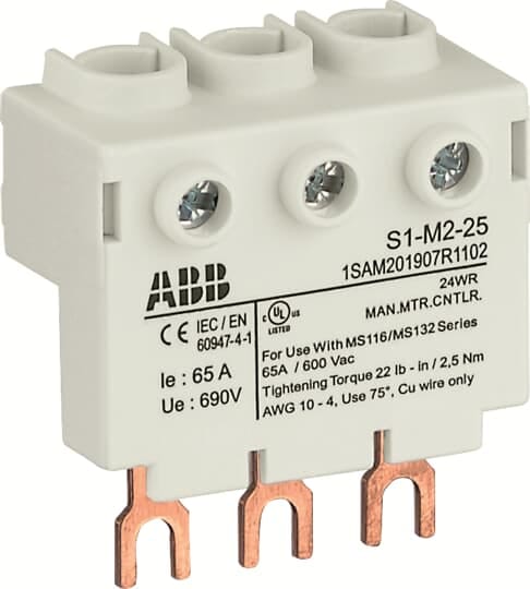 ABB - S1-M2-25 3-phase power infeed block MORS MONT SOPRA BARRA X MS116/1.