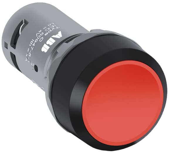 ABB - Red compact pushbutton CP1-10R-10 PUL.INS.ROSSO G.PLAS.NERA 1NA.