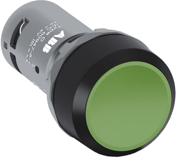 ABB - Green compact pushbutton CP1-10G-11 pulsante installazione verde grigio nero 1NA+1NC.