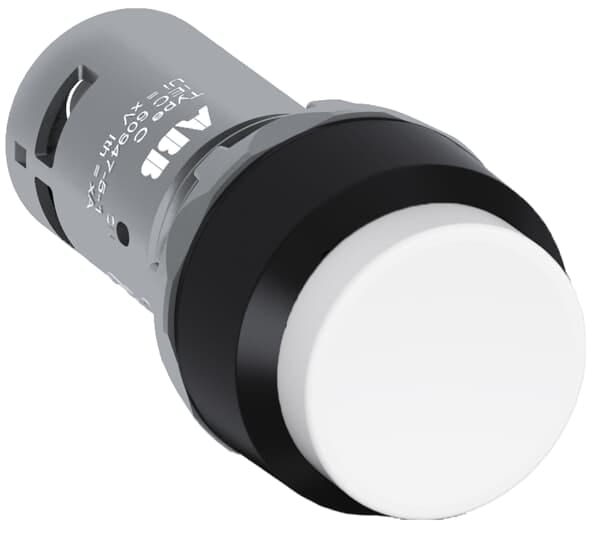 ABB - White Compact Pushbutton CP3-10W-10 PUL.INS.BIANCO G.PLA.NERA 1NA.