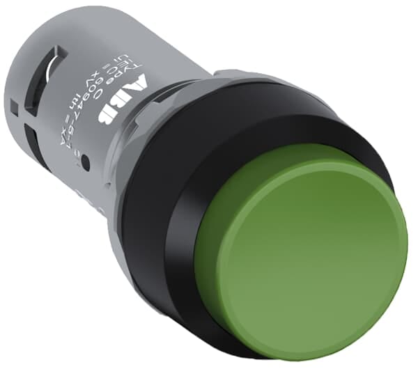 ABB - Green compact pushbutton CP3-10G-20 PUL.INS.VERDE G.PLAS.NERA 2NA.