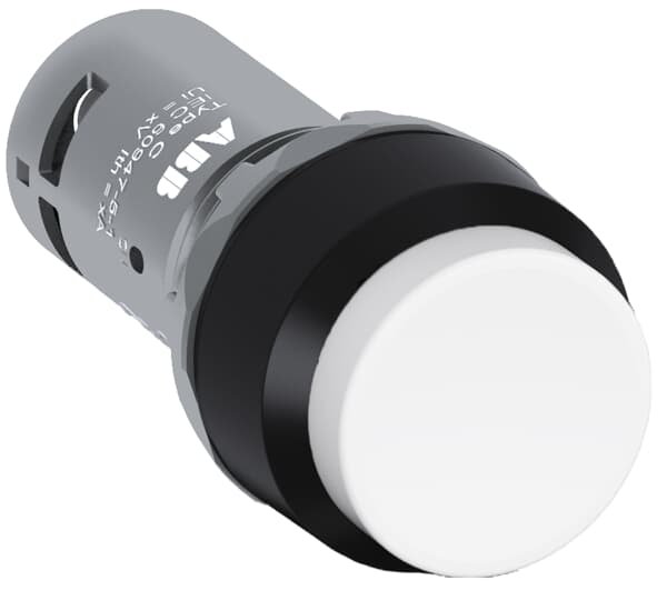 ABB - White Compact Pushbutton CP3-10W-20 PUL.INS.BIANCO G.PLA.NERA 2NA.