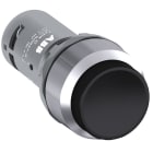 ABB - Black Compact Pushbutton CP3-30B-10 Pulsante Nero Ghiera Metallica 1NA.
