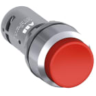 ABB - Red Compact Pushbutton CP3-30R-20 Pulsante Installazione Rosso Ghiera Metallica 2NA.