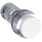 ABB - White Compact Pushbutton CP3-30W-20 Pulsante Istantaneo Bianco Ghiere Metalliche 2NA.