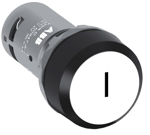ABB - CP11-10W-10 PULSANTIERA BIANCA COMPATTA CON PIASTRA NERA 1NA.