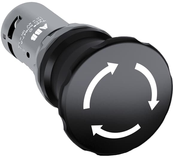 ABB - Black Compact Machine Stop CE4T-10B-1 ARRES.MONOBL.ROTATIVO 1NA+1NC.