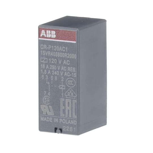 ABB - CR-P120AC1 Pluggable interface relay ALIMENT.120VAC 1 C/O 250V/16A.