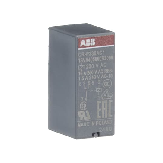 ABB - CR-P230AC1 Pluggable interface relay ALIMENT.230VAC 1 C/O 250V/16A. ER 518 1