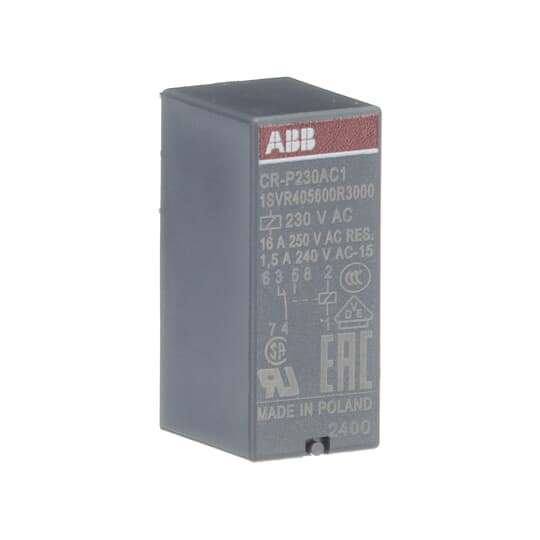 ABB - CR-P230AC1 Pluggable interface relay ALIMENT.230VAC 1 C/O 250V/16A.