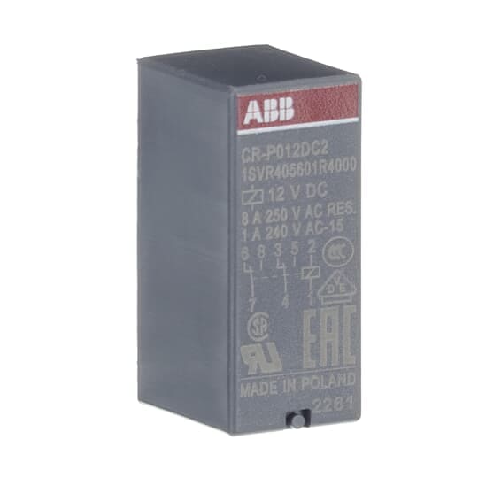 ABB - CR-P012DC2 Pluggable interface relay ALIMENTAZ.12VDC 2 C/O 250V/8A. ER 519 9