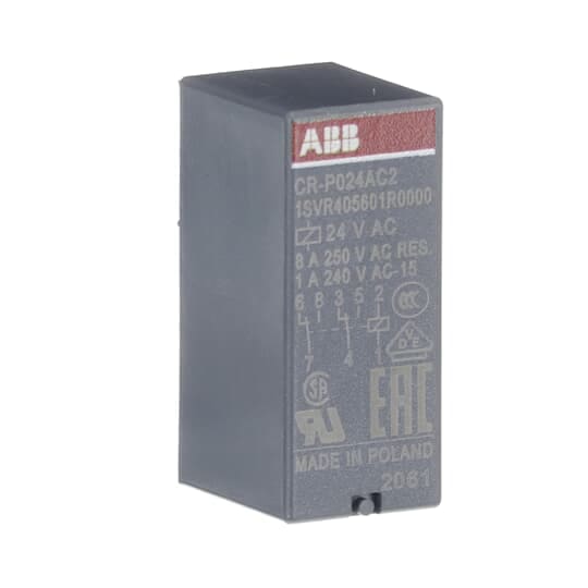 ABB - CR-P024AC2 Pluggable interface relay ALIMENTAZ.24VAC 2 C/O 250V/8A.
