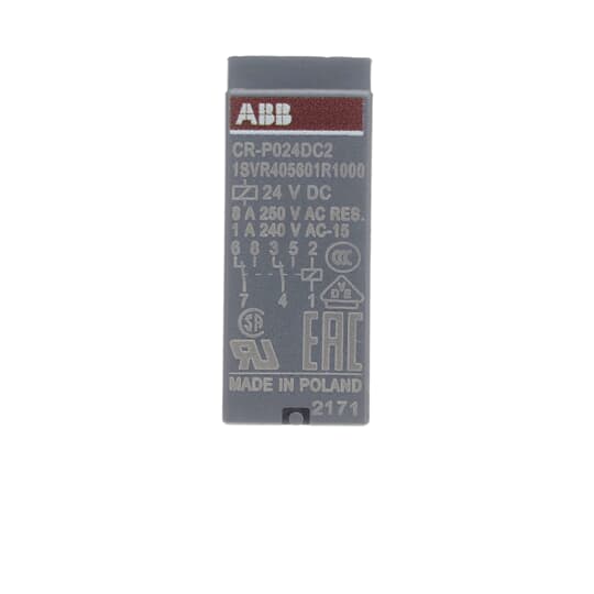 ABB - CR-P024DC2 Pluggable interface relay ALIMENTAZ.24VDC 2 C/O 250V/8A.
