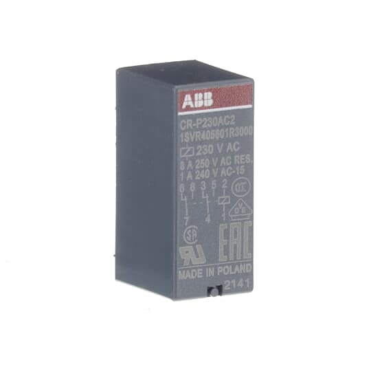 ABB - CR-P230AC2 Pluggable interface relay ALIMENT. 230VAC 2 C/O 250V/8A.