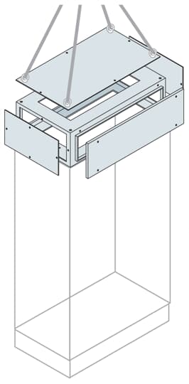 ABB - Vano superiore per cavi 1000x600x200mm (HxLxP) 7035.