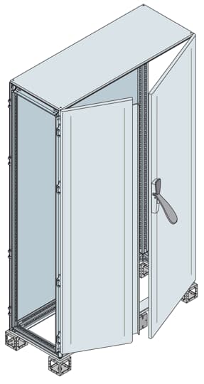 ABB - BLIND DOOR ENCLOSURE 2000X1200X500 OVERLAPPING CLOSURE 7035 ARMORED DOUBLE PANEL BLIND + BOTTOM TRIM 2000X1200X500 (HXLXP)