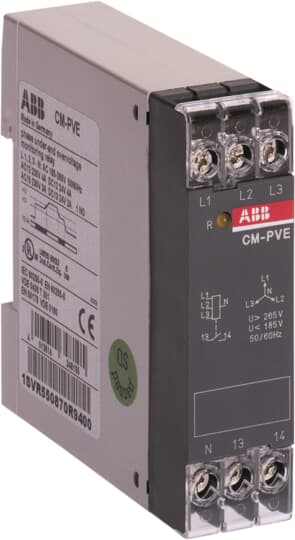 ABB - CM-PVE Phase monitoring relay.02 RELE MIN-MAX TENS SOGLIA FISSA.