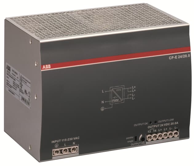 ABB - CP-E 24/20.0: Alimentazione 115/230VAC, Uscita 24VDC/20A.