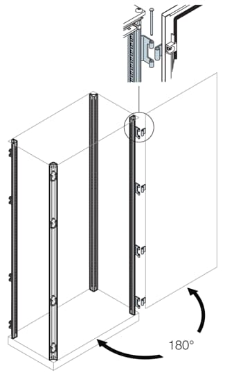 ABB - N.4 montanti e cerniere apertura 180 gradi, altezza 1800mm.