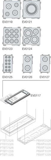ABB - Insert 68x68 9 cavi diametro da 7/14, n.10 inclusi.