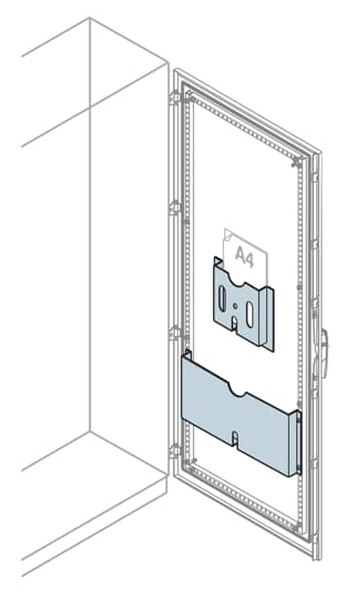 ABB - Metal Doc. Pocket for Door W=600 7035 Tasca Portaschemi Metallo Porta L=600.