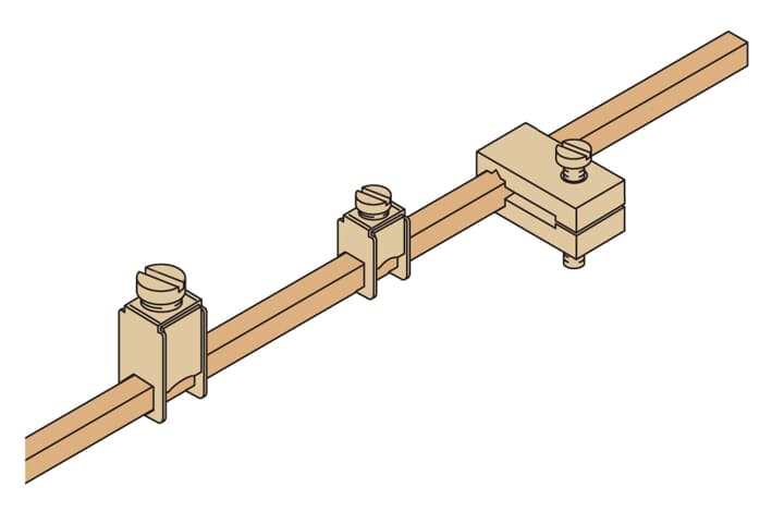 ABB - Barra di neutro/terra 6x6mm lunga 2000mm, ideale per installazioni elettriche.