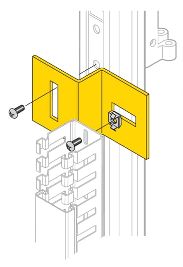 ABB - 100 staffe portacanalina su montanti con supporto braccio superiore.