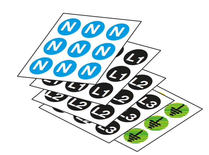 ABB - 490 stickers adesivi in PVC diametro 12mm L1.
