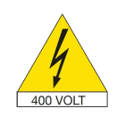 ABB - N.10 Triangle Stickers 125mm Flash Etichette PVC Ades.Triangolo