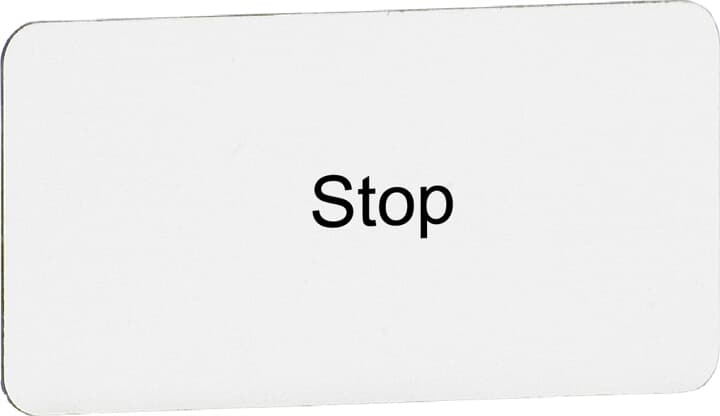 ABB - Targhetta Stop Legend Plate MA6-1045 per segnalazioni precise.
