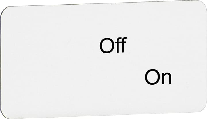 ABB - LEGEND PLATE MA6-1073 TARGHETTA OFF ON. KV 702 2