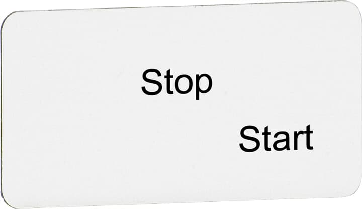 ABB - Targhetta Stop Start MA6-1074 Legend Plate per interruttori elettrici.