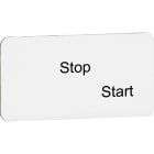 ABB - Targhetta Stop Start MA6-1074 Legend Plate per interruttori elettrici.