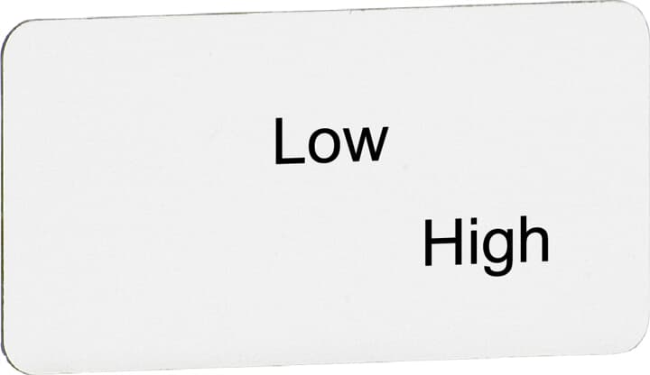 ABB - LEGEND PLATE#MA6-1075 TARGHETTA LOW HIGH.
