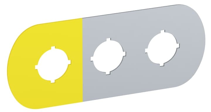 ABB - Targh 3 fori in alluminio e giallo per LEGEND PLATE MA6-1007.