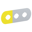 ABB - Targh 3 fori in alluminio e giallo per LEGEND PLATE MA6-1007.