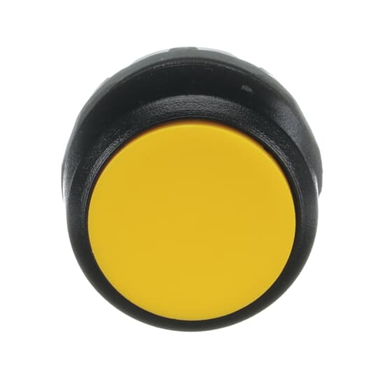 ABB - Modular Pushbutton giallo instabile con ghiera nera MP1-10Y. KW 077 8