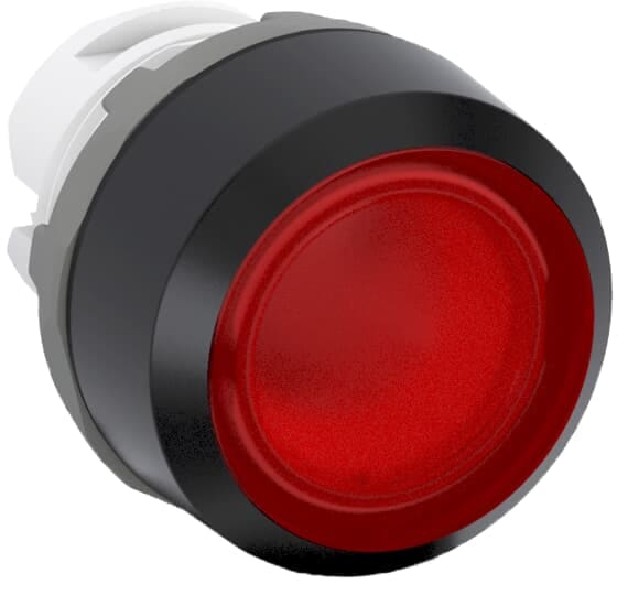 ABB - Modular Pushbutton rosso con illuminazione istantanea e ghiera nera.