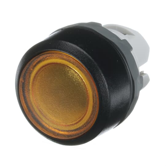 ABB - Modular Pushbutton giallo con illuminazione istantanea e ghiera nera.