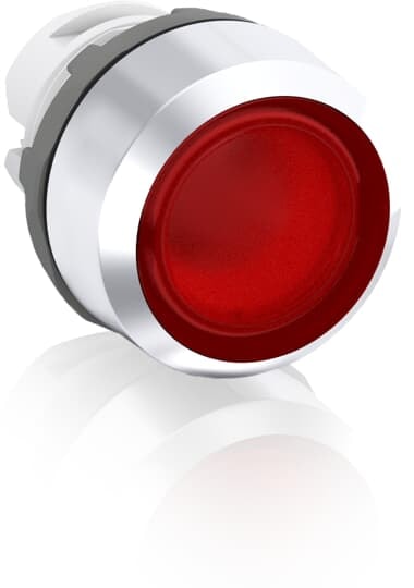 ABB - Modular Pushbutton rosso con illuminazione istantanea e ghiera cromata MP1-21R.