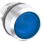 ABB - Modular Pushbutton Blue with Illuminated Plate in Chrome Finish.