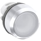 ABB - Modular Pushbutton Bianco MP1-21W con Installazione Luminosa e Ghiera Cromata.