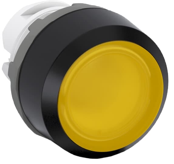 ABB - Modular Pushbutton giallo MP2-11Y con stabilita luminosa e ghiera nera.