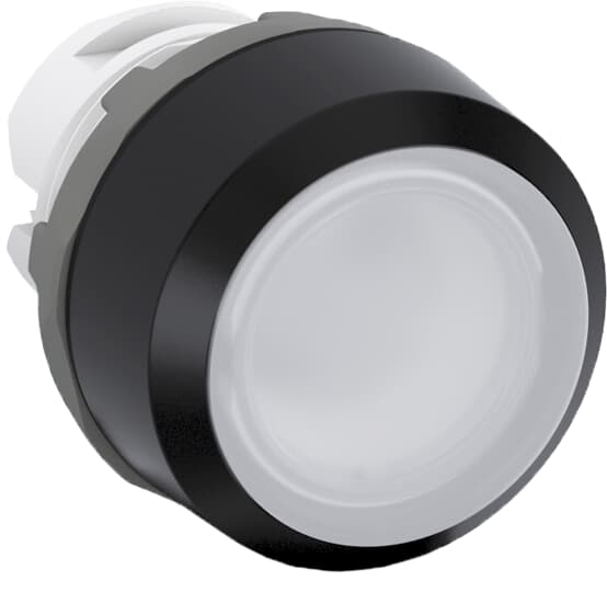 ABB - Modular Pushbutton Bianco MP2-11W con Stabilizzazione Luminosa e Ghiera Nera.