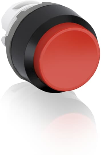 ABB - Modular Pushbutton Rosso Stabile con Ghiera Nera MP4-10R.