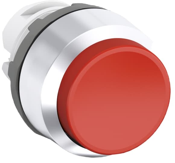 ABB - Modular Pushbutton rosso stabile con ghiera cromata MP4-20R.