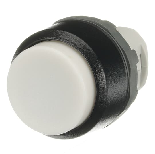 ABB - Modular Pushbutton Bianco con Luce LED Integrata e Ghiera Nera.