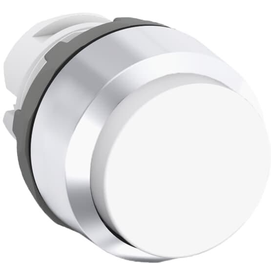 ABB - Modular Pushbutton Bianco MP3-21W con Installazione Luminosa e Ghiera Cromata.